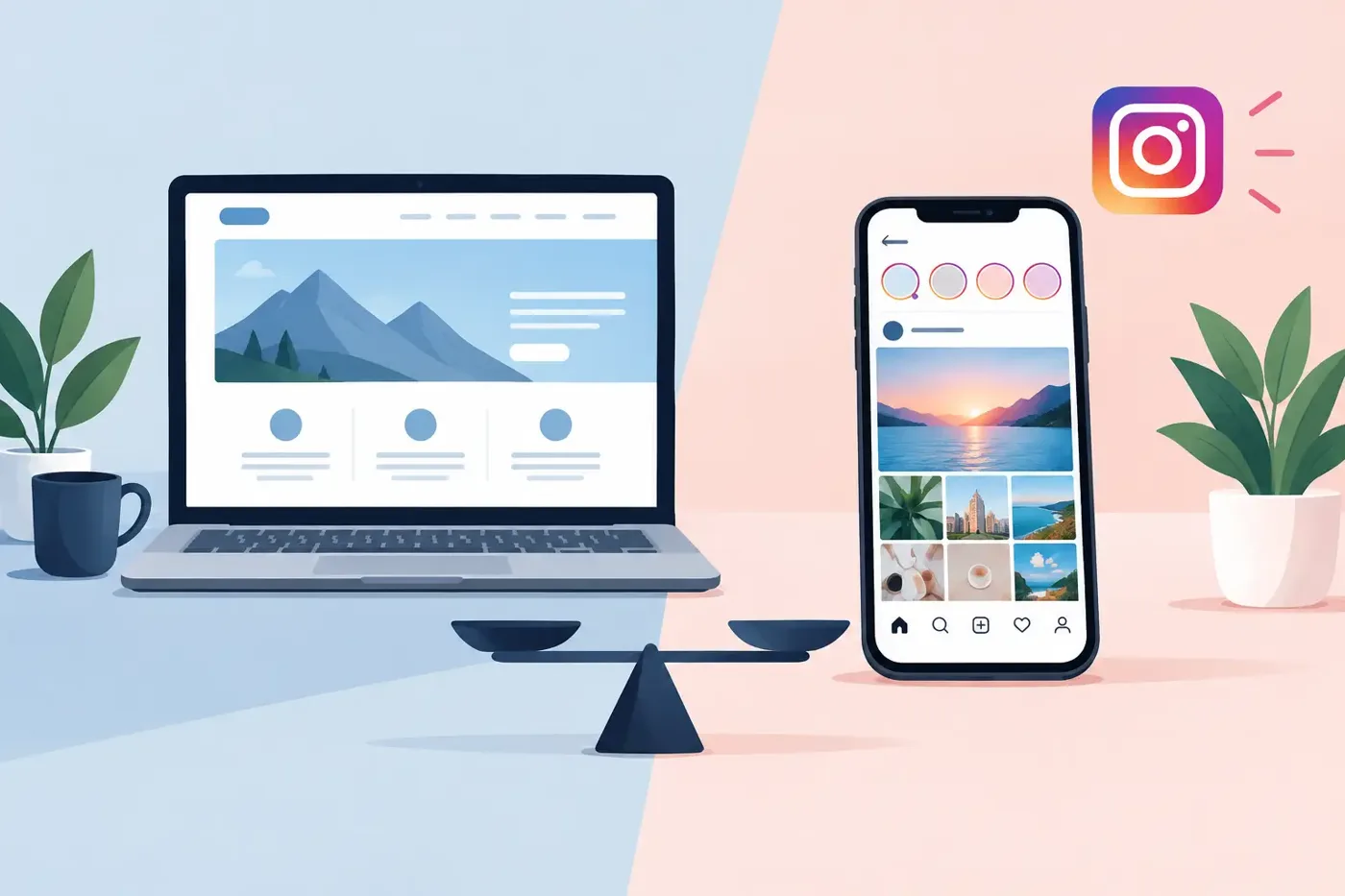 Unternehmenswebsite versus Instagram: Was bringt mehr?