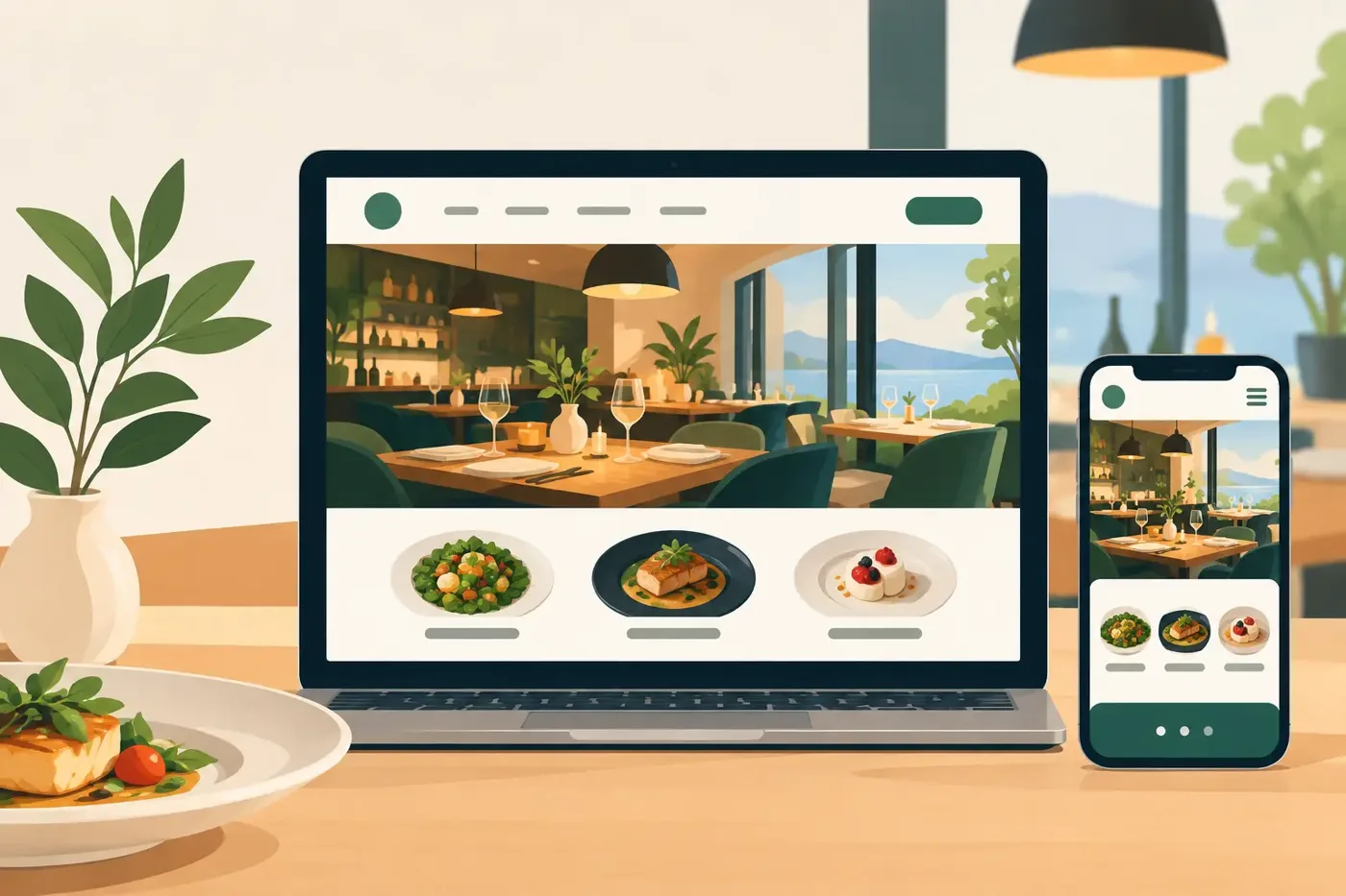 Webdesign Beispiele Gastronomie, die Gäste holen