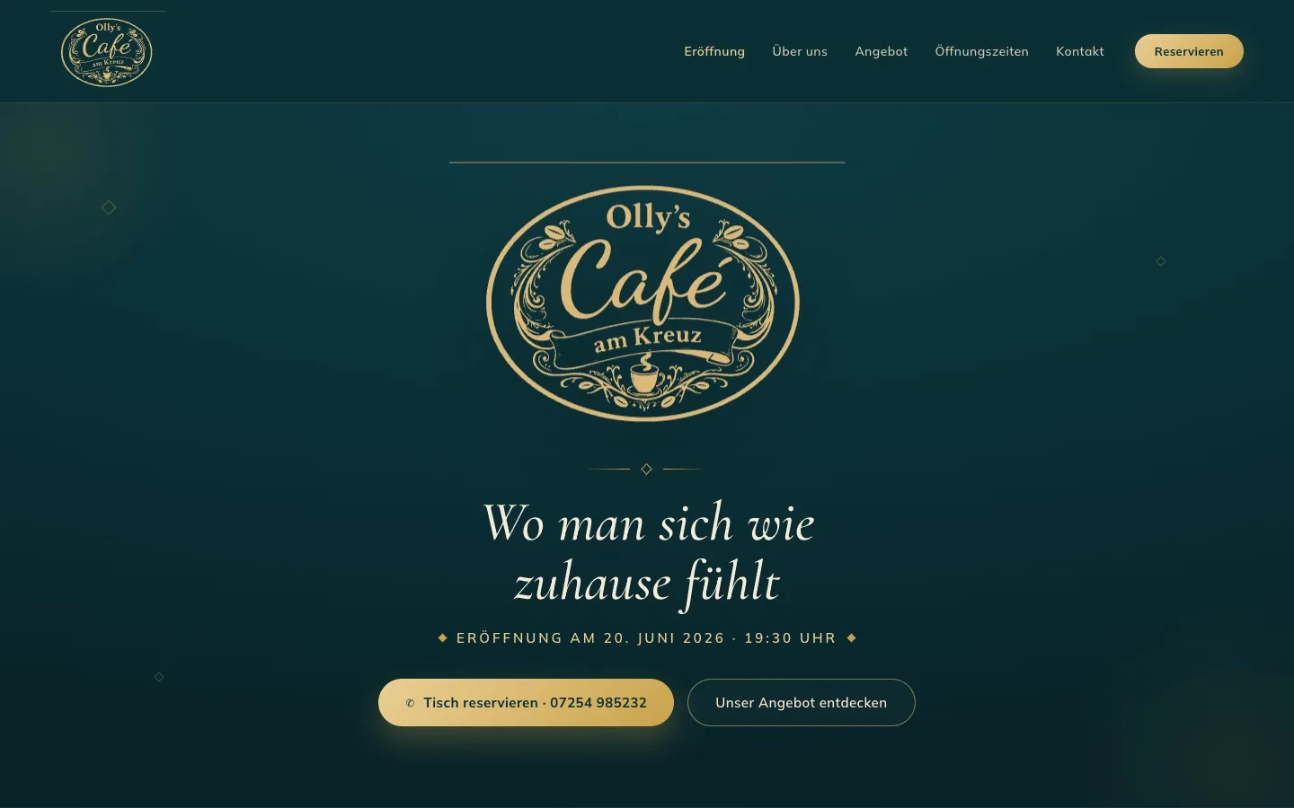 Website Olly's Café am Kreuz