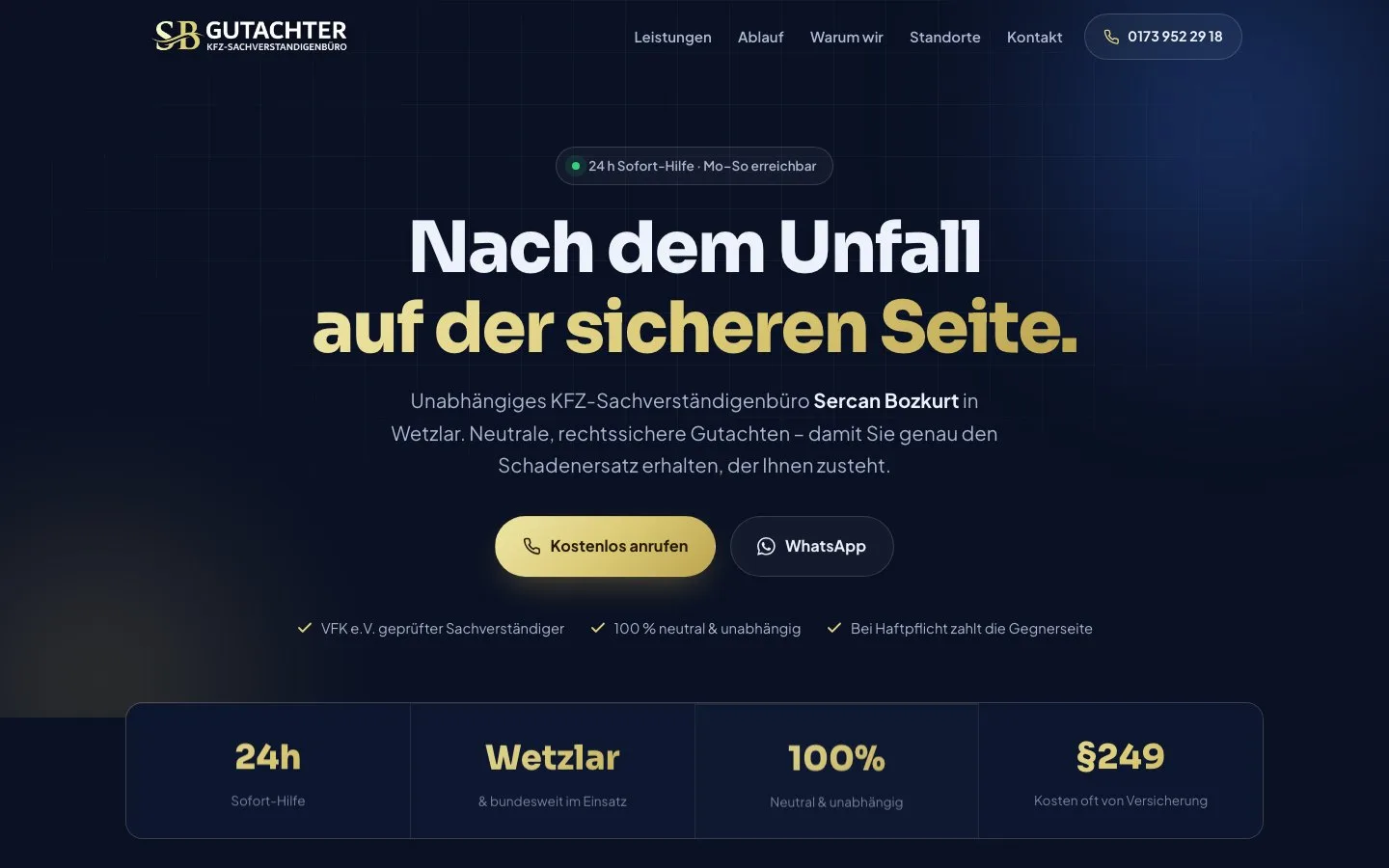 Website SB Kfz Gutachter